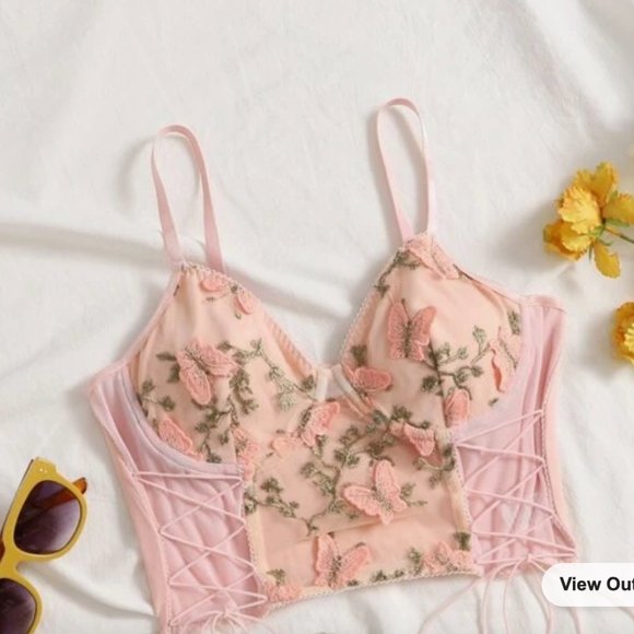 SHEIN Qutie Embroidery Appliques Detail Cami Top - Picture 7 of 7